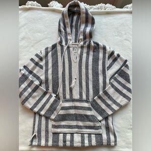 Unisex Beach LIFE Classic LADRFT BAJA Oversized Woven Pullover Hoodie Poncho S